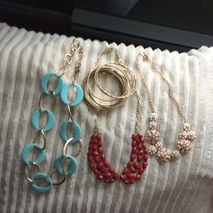 Lot of costume Gold tone necklaces and bangles